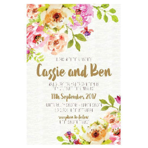 watercolour floral wedding invitation