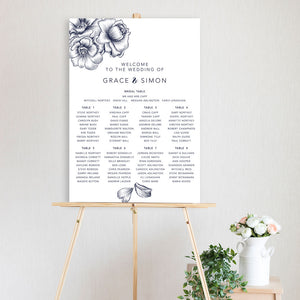 floral table seating chart