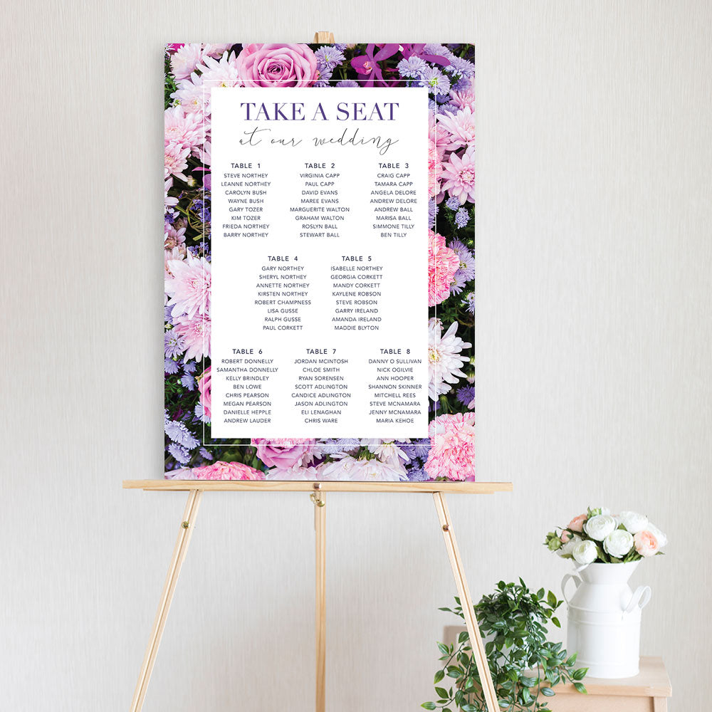 floral wall table seating chart