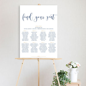 modern script table seating chart