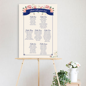 watercolour peonie table seating chart