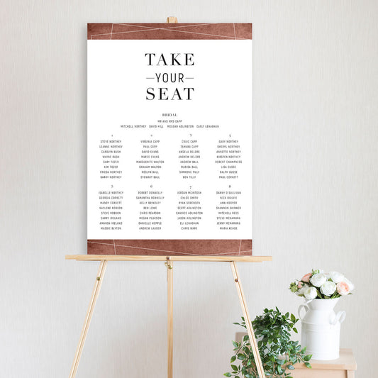 modern geometric table seating chart