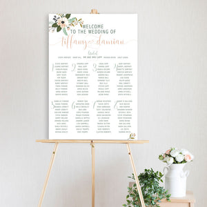 watercolour floral table seating chart