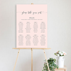 pink table seating chart