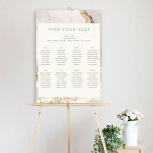 gold foil table seating chart