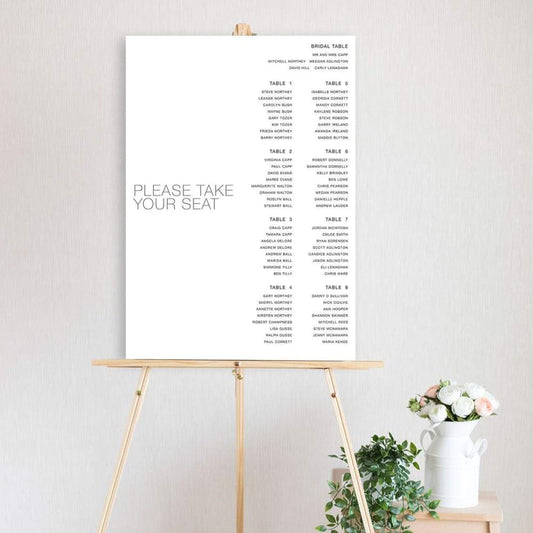 modern edge Table Seating Chart