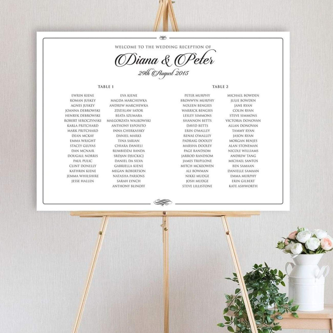 modern black and white Diana - Table Seating Chart