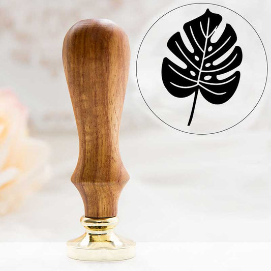 wax stamp monstera leaf