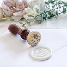 wax stamp rose with white wax seal