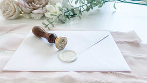 wax stamp rose white wax seal envelope