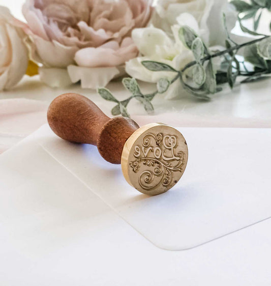 wax stamp love swirl on envelopes