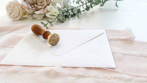 wax stamp love swirl envelope