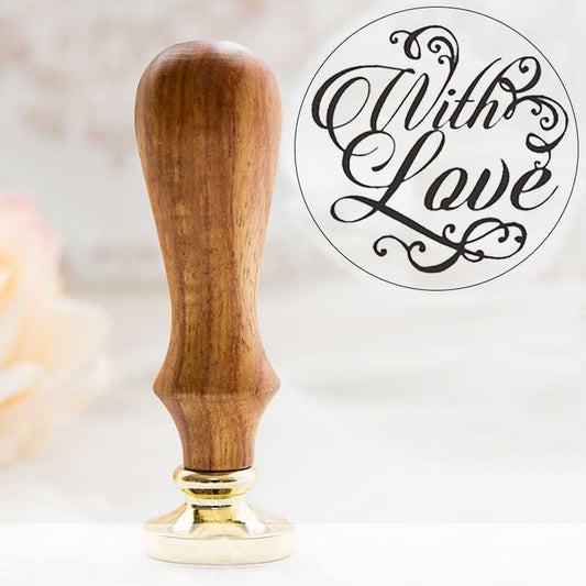 wax stamp with love swirl