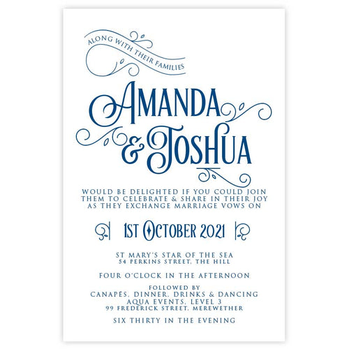 navy wedidng invitation
