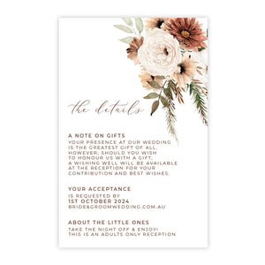 bohemian floral orchid details card