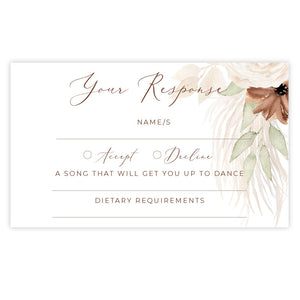 bohemian floral orchid rsvp card