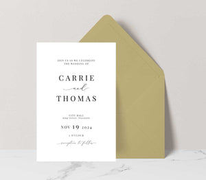 classic modern wedding invitation gold envelope