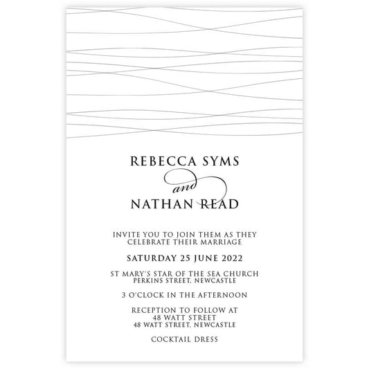 classic and modern lines wedding invitations