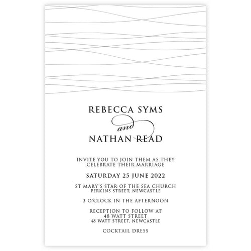 classic and modern lines wedding invitations