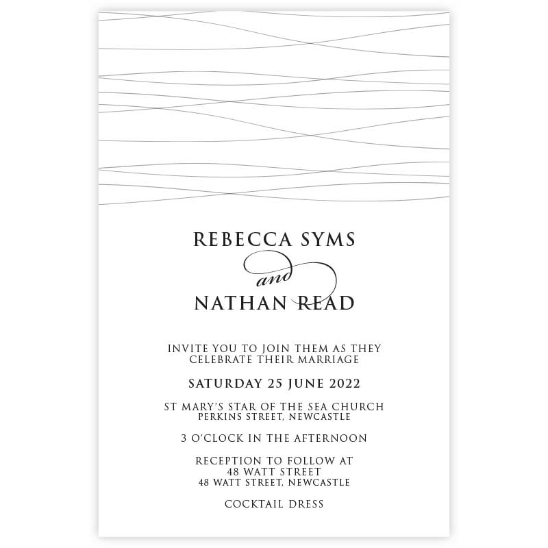 classic and modern lines wedding invitations