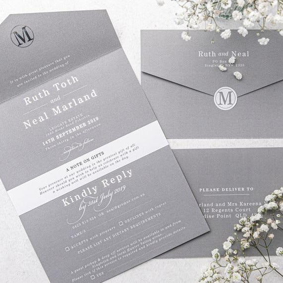 Modern - All in One wedding invitation
