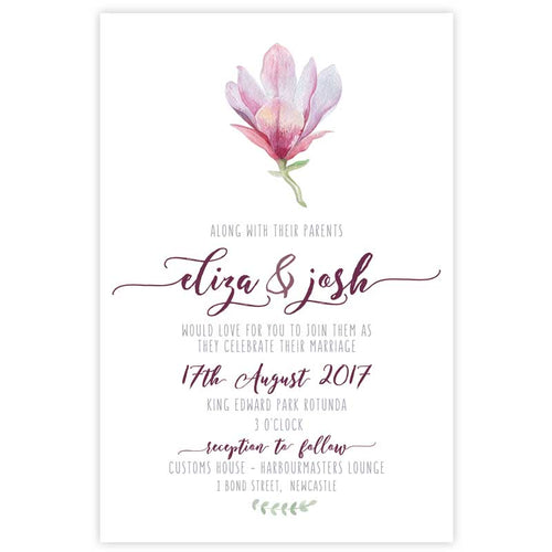 Magnolia wedding invitation